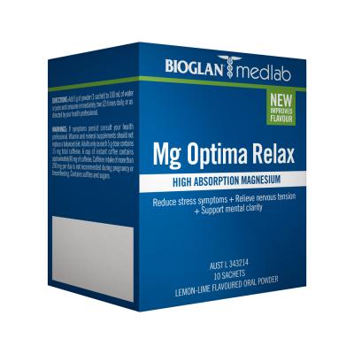 Bioglan Medlab Mg Optima Relax Lemon Lime Sachet 5g x 10 Pack
